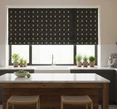 Estore de rolo para cozinha azulejos escuros elegantes - TenStickers