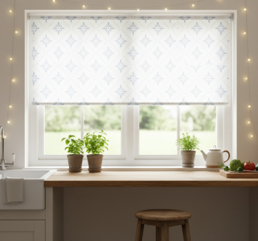 Estore de rolo para cozinha azulejos losangos azuis - TenStickers