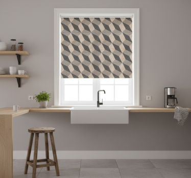 Estore de rolo para cozinha azulejos modernos cinza escuro - TenStickers