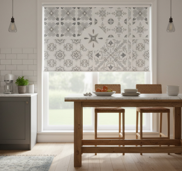 Estore de rolo para cozinha azulejos mosaico cinza - TenStickers