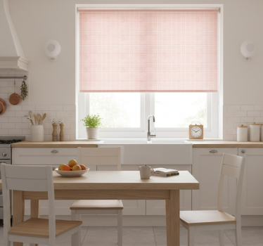 Estore de rolo para cozinha azulejos rosa claro - TenStickers