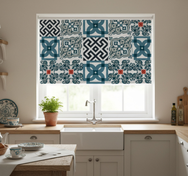 Estore de rolo para cozinha azulejos vintage portugueses - TenStickers