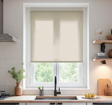 Estore de rolo para cozinha bege monocromático - TenStickers