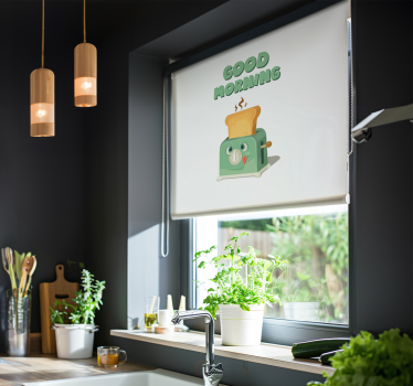 Estore de rolo para cozinha bom dia com torradeira - TenStickers