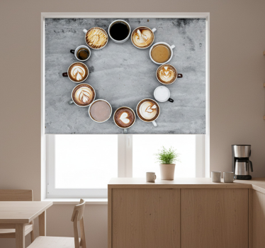 Estore de rolo para cozinha canecas de café diferentes - TenStickers
