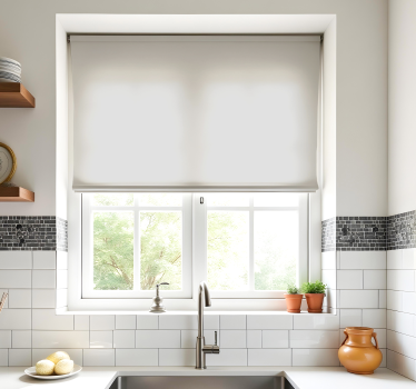 Estore de rolo para cozinha cinza claro monocromático - TenStickers