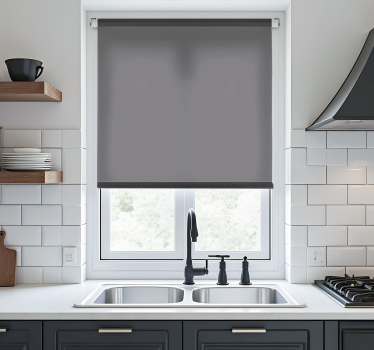 Estore de rolo para cozinha cinza escuro monocromático - TenStickers
