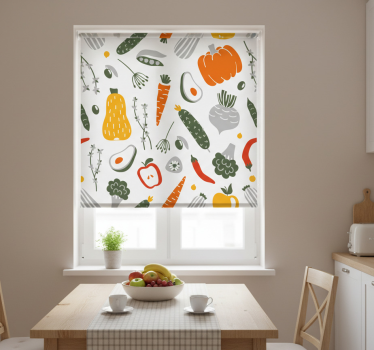 Estore de rolo para cozinha coleção de frutas e verduras - TenStickers