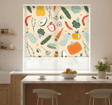 Estore de rolo para cozinha com alimentos coloridos - TenStickers
