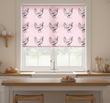 Estore de rolo para cozinha com decoração de galinhas - TenStickers