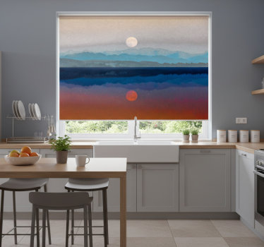 Estore de rolo para cozinha com design de lua bonita - TenStickers