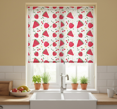 Estore de rolo para cozinha com padrão de frutas variadas - TenStickers