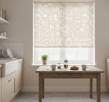 Estore de rolo para cozinha conjunto café motivo - TenStickers