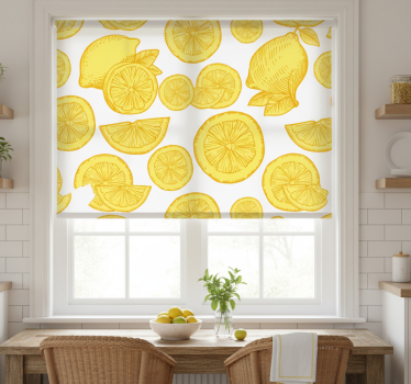 Estore de rolo para cozinha desenho de laranja e limão - TenStickers