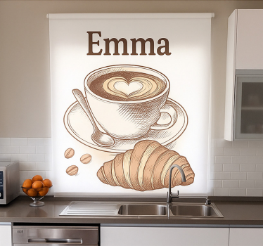 Estore de rolo para cozinha design de café personalizado - TenStickers