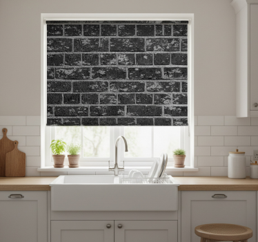 Estore de rolo para cozinha efeito tijolo - TenStickers