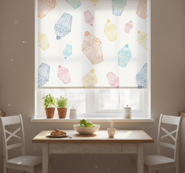 Estore de rolo para cozinha esboços de cupcake - TenStickers