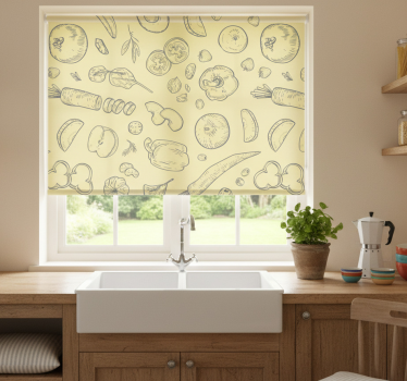 Estore de rolo para cozinha esboços frutíferos - TenStickers