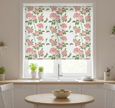 Estore de rolo para cozinha estampa de rosas - TenStickers