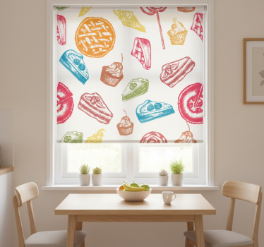 Estore de rolo para cozinha estampa doces deliciosos - TenStickers