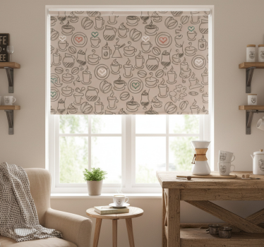 Estore de rolo para cozinha eu amo café - TenStickers