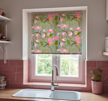 Estore de rolo para cozinha flores - TenStickers