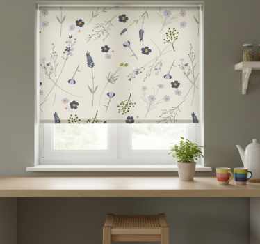 Estore de rolo para cozinha flores silvestres roxas - TenStickers