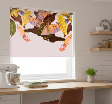 Estore de rolo para cozinha folhas de banana exóticas - TenStickers