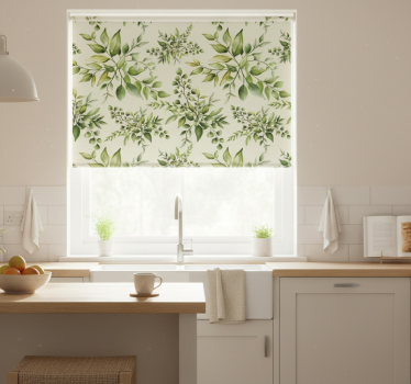 Estore de rolo para cozinha folhas tropicais exuberantes - TenStickers