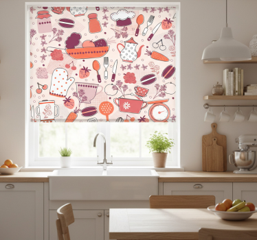 Estore de rolo para cozinha formato coração - TenStickers