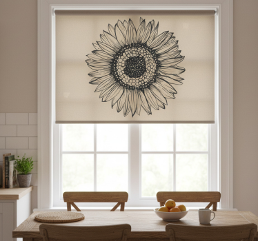 Estore de rolo para cozinha girassol bege - TenStickers