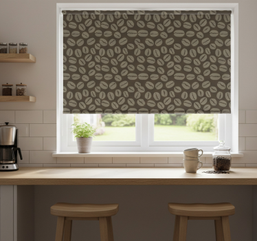 Estore de rolo para cozinha grãos de café escuros - TenStickers