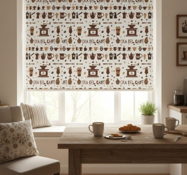 Estore de rolo para cozinha hora do café - TenStickers