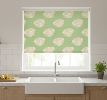 Estore de rolo para cozinha limão cítrico desenhado à mão - TenStickers