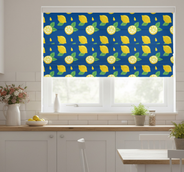 Estore de rolo para cozinha limões desenhados à mão - TenStickers