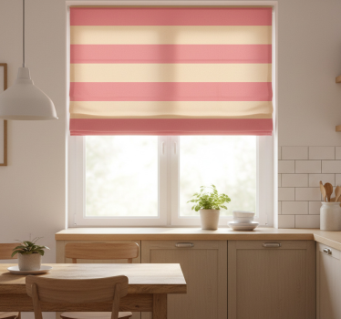 Estore de rolo para cozinha listras horizontais rosas - TenStickers