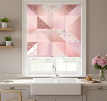 Estore de rolo para cozinha mármore rosa dourado - TenStickers