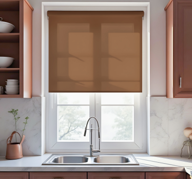 Estore de rolo para cozinha marrom monocolor - TenStickers
