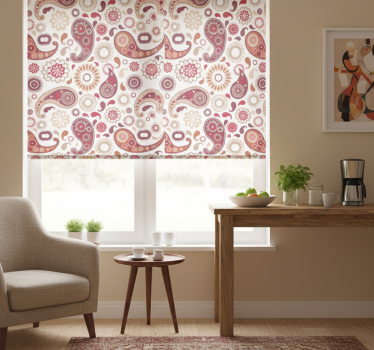 Estore de rolo para cozinha motivo paisley branco - TenStickers