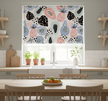 Estore de rolo para cozinha padrão botânico - TenStickers