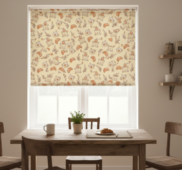 Estore de rolo para cozinha padrão de café desenhado à mão - TenStickers