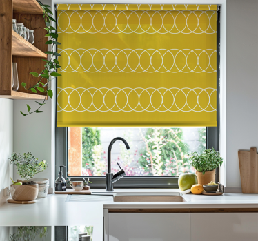 Estore de rolo para cozinha padrão de círculos amarelos - TenStickers