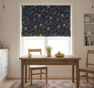 Estore de rolo para cozinha padrão de cogumelos coloridos - TenStickers
