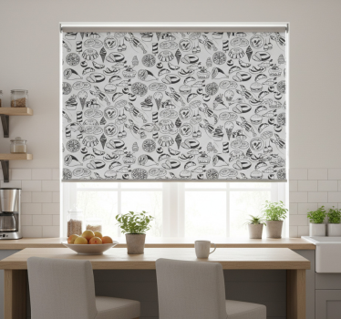 Estore de rolo para cozinha padrão de doodles de comida - TenStickers