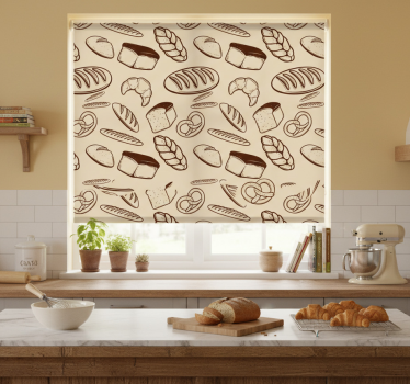 Estore de rolo para cozinha padrão de elementos de padaria - TenStickers