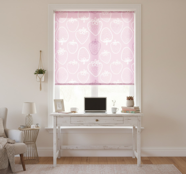 Estore de rolo para cozinha padrão de embalagem morango rosa - TenStickers
