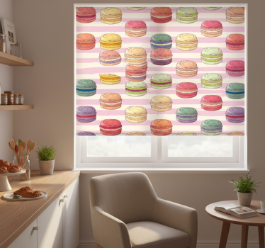 Estore de rolo para cozinha padrão de macarons coloridos - TenStickers