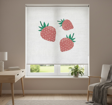 Estore de rolo para cozinha padrão de morangos coloridos - TenStickers