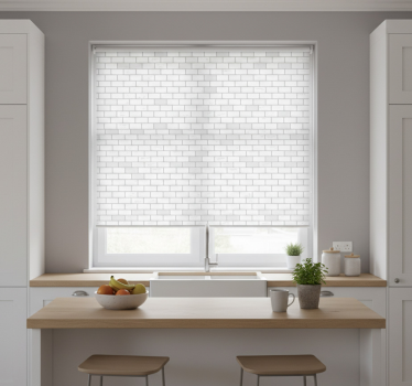 Estore de rolo para cozinha padrão de tijolos elegante - TenStickers