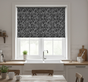 Estore de rolo para cozinha padrão elegante de café - TenStickers